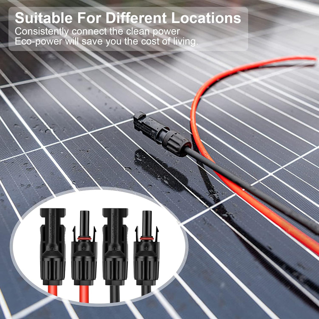 30Ft 10AWG Solar Panel Extension Cable with Female and Male Connector I118