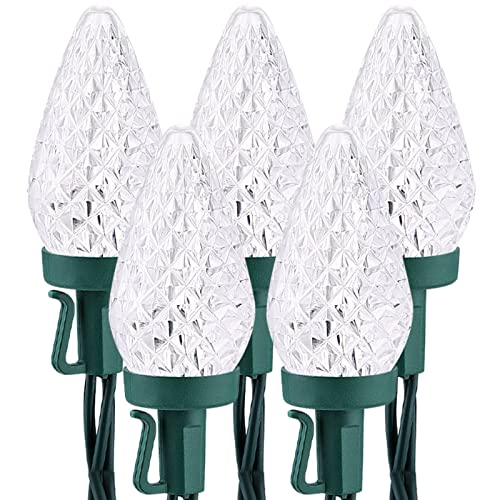 Cool White 16FT 25 LED Faceted Christmas Lights L31103