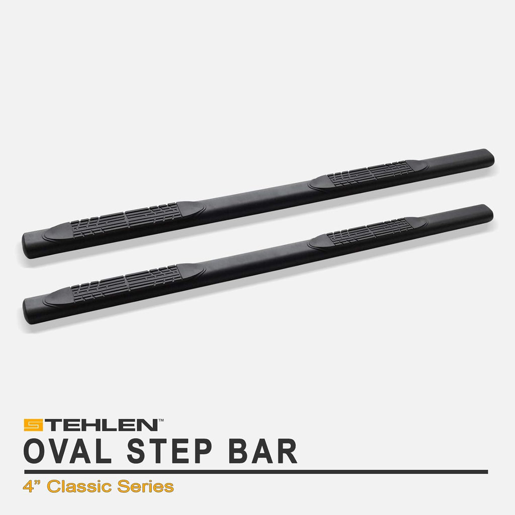 4 Oval Side Step Nerf Bars Matte Black I7513