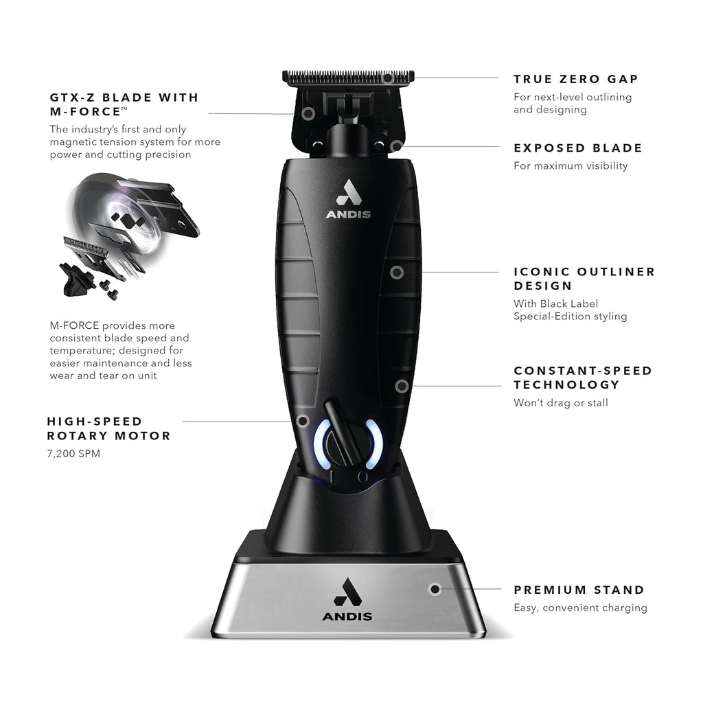 Black Cordless Electric Beard & Hair Trimmer with Charging Stand V746