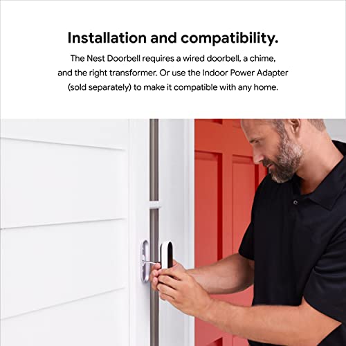 Black/White Video Doorbell with 24/7 Streaming N6329