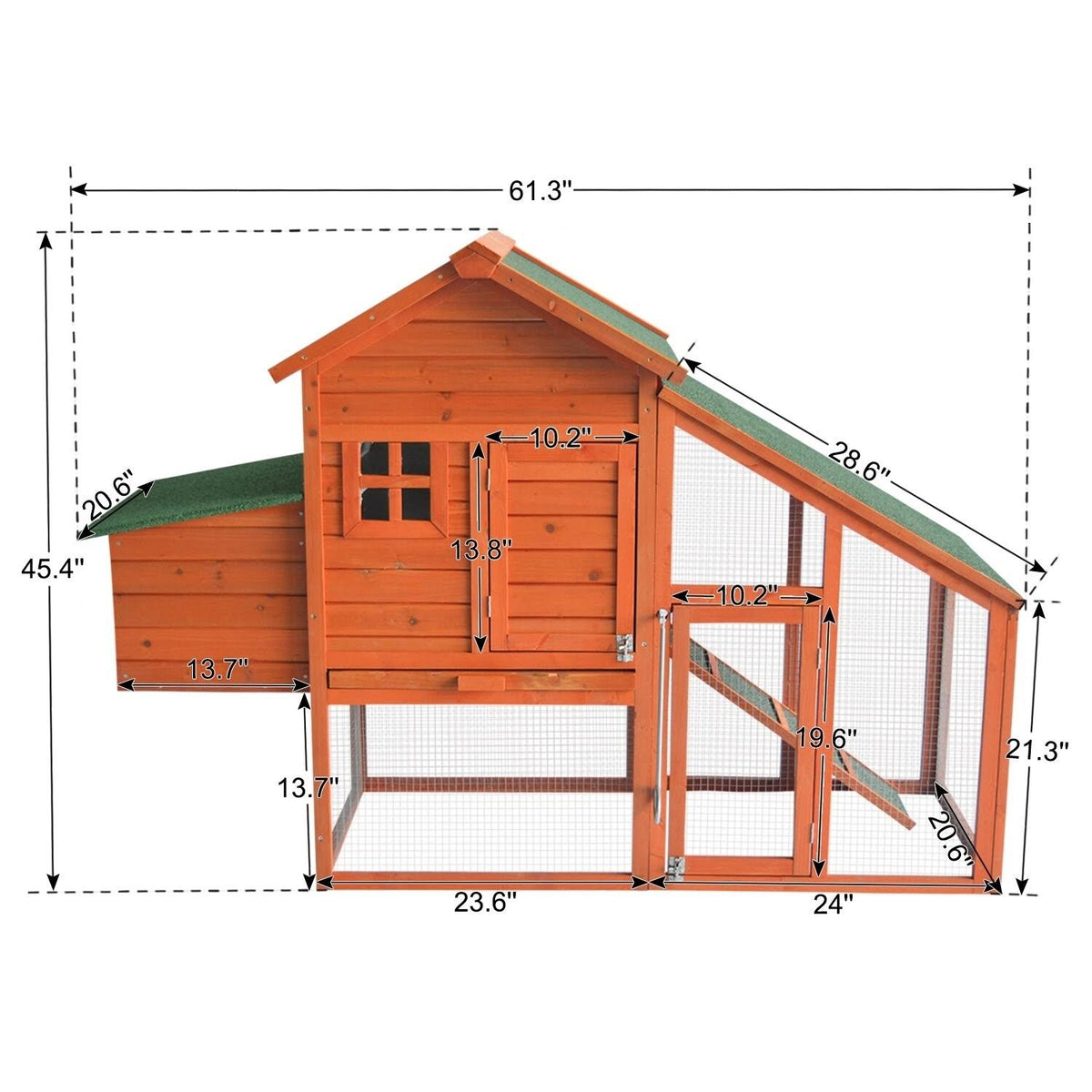 Large Wooden Chicken Coop V60382