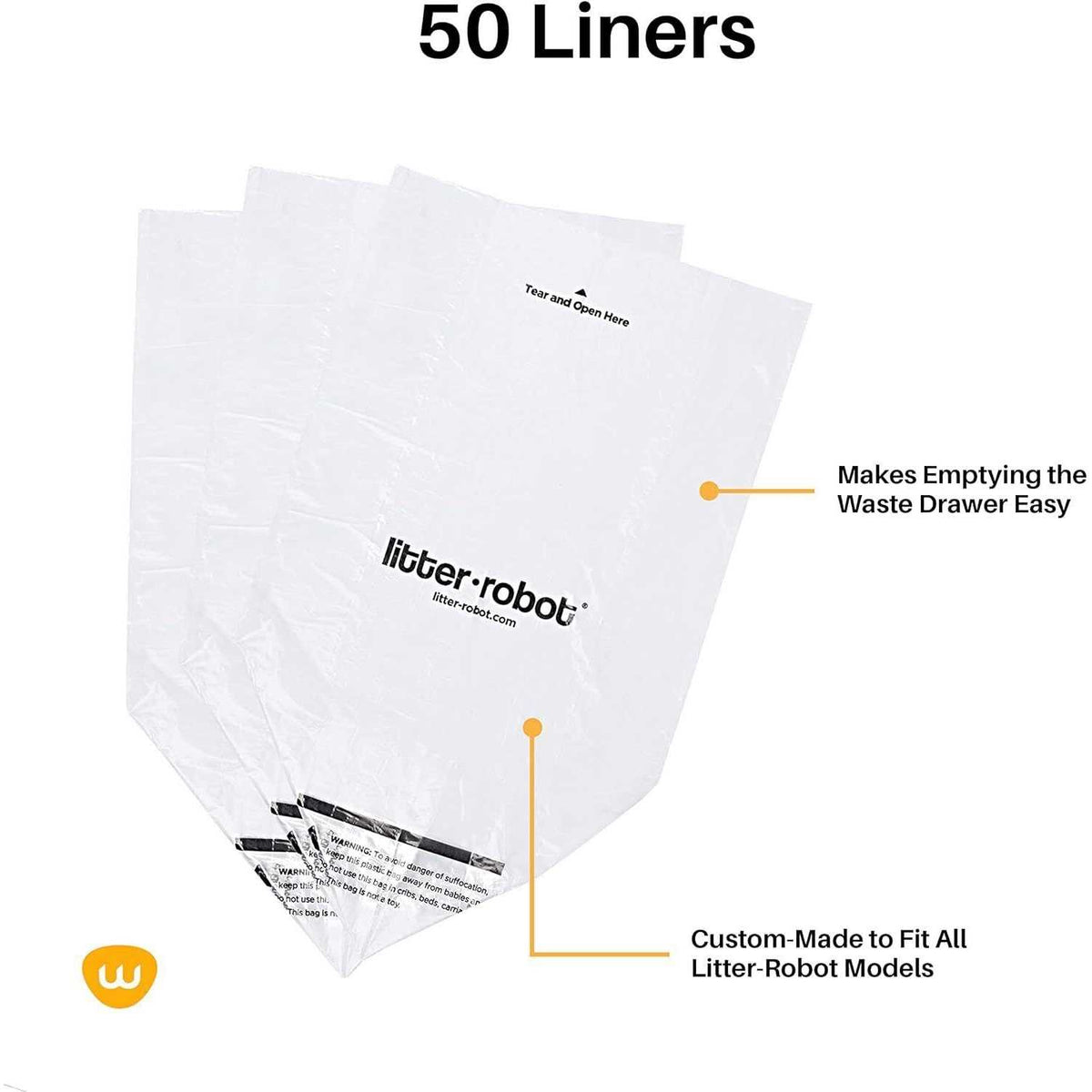 50 Pack Litter Box Liners K3119