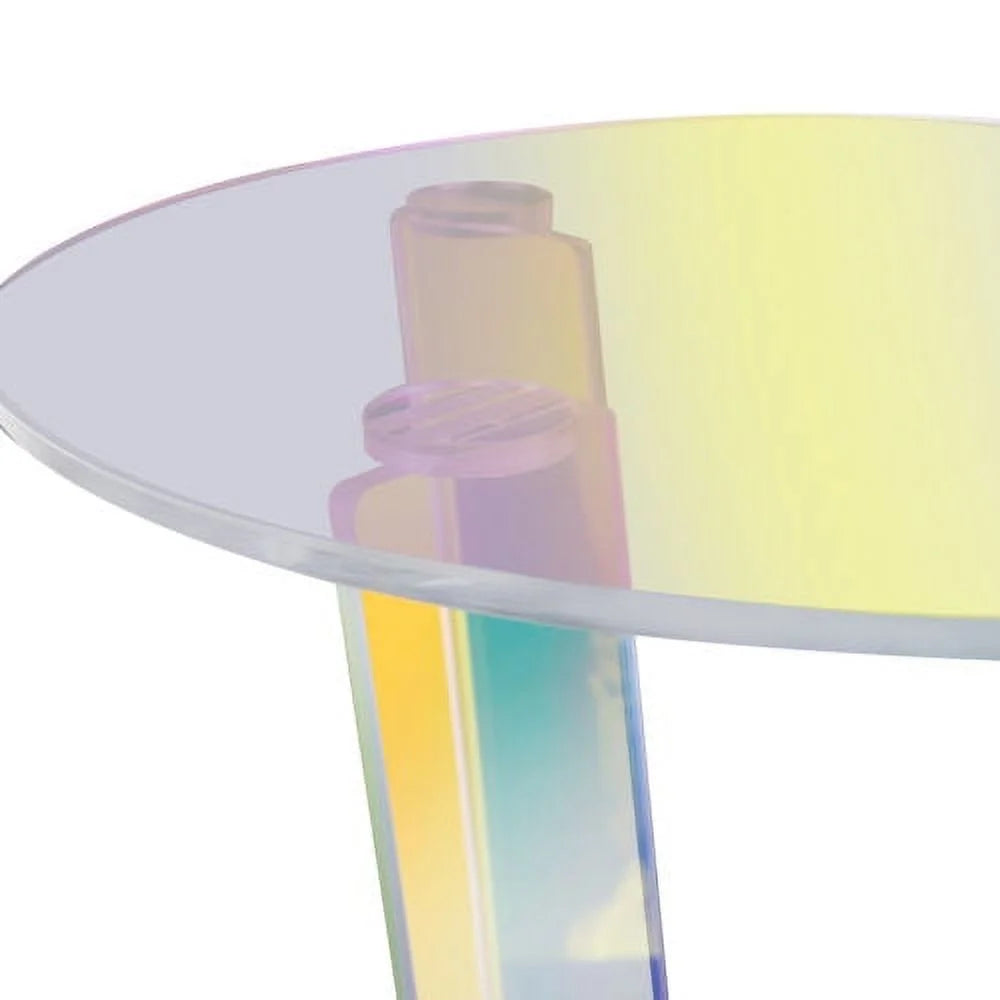 Iridescent Acrylic Round Coffee End Table A6871