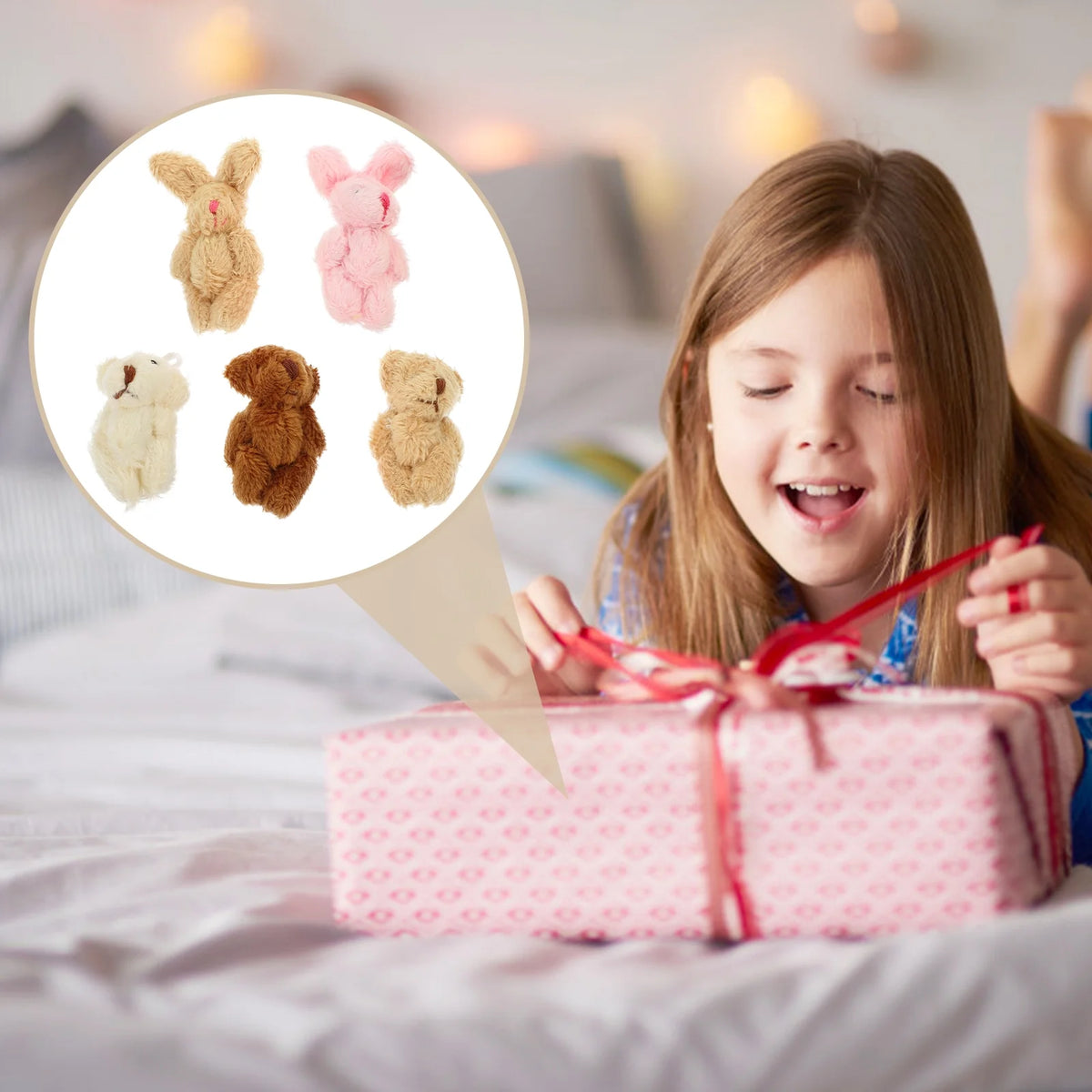 5pcs Miniature Plush Doll Figurines N964194
