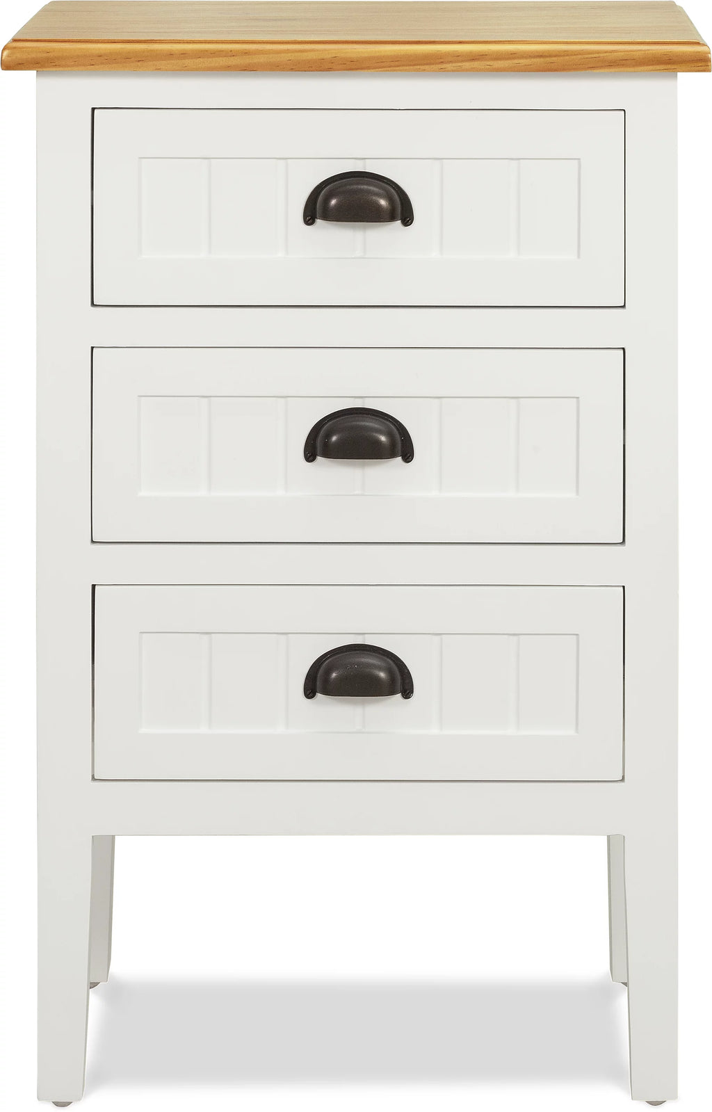 White 3 Drawer Solid Wood End Table I116