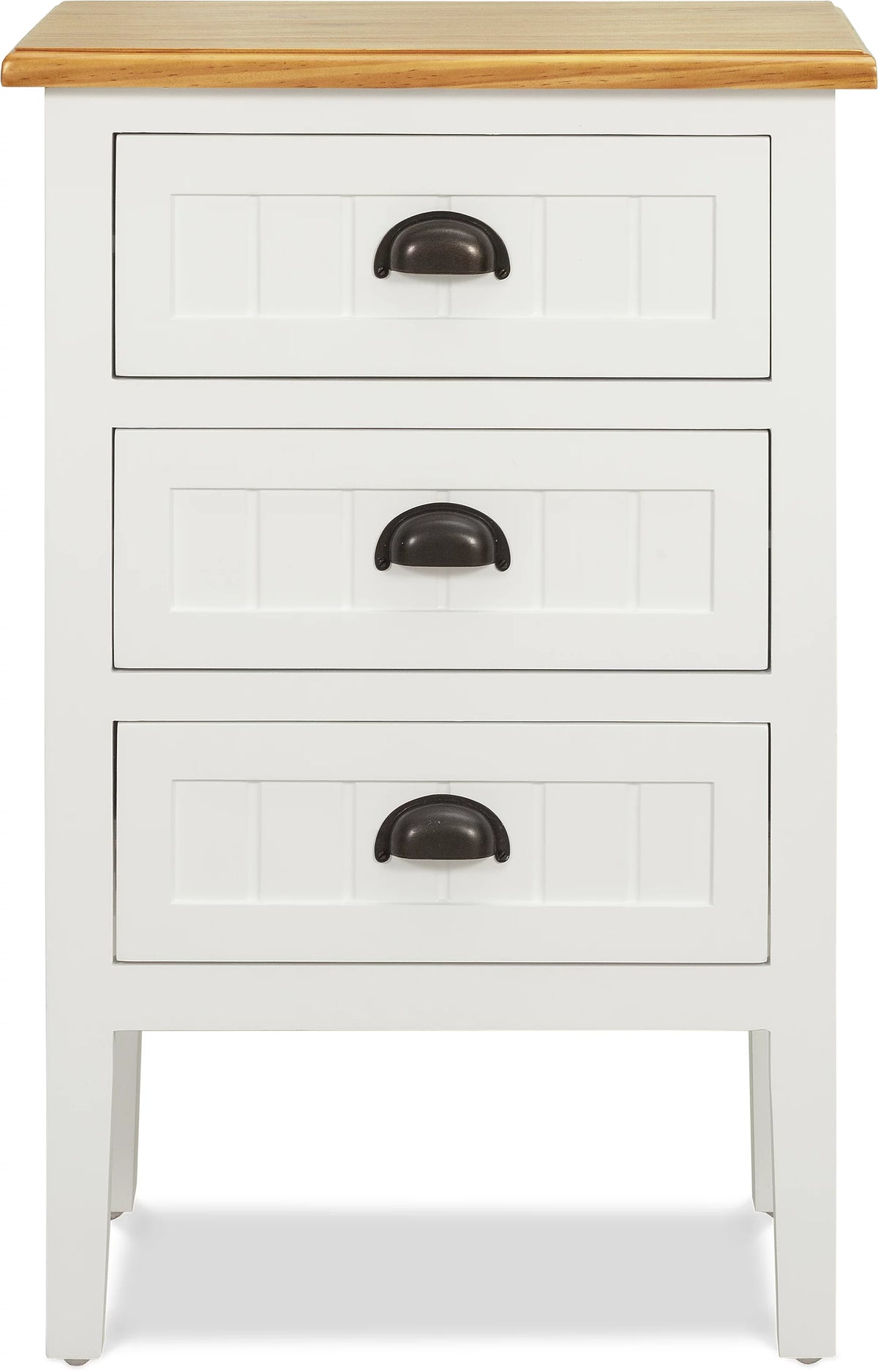 White 3 Drawer Solid Wood End Table I116