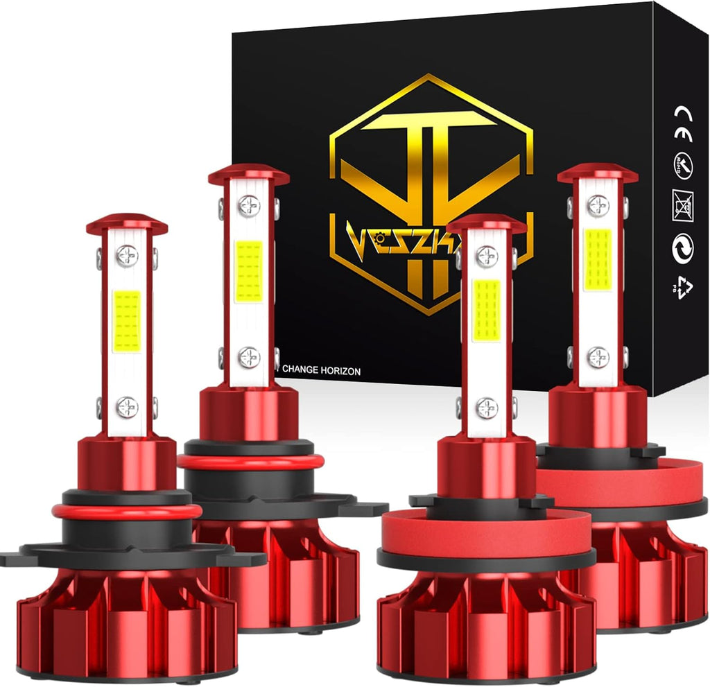 9005 HB3 H11 LED Headlights Combo, 6000K Cool White, 4-Pack Z728