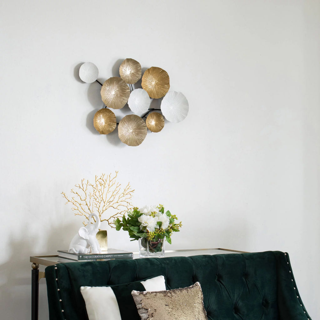 Antique Gold and White Small Wall Accent O324