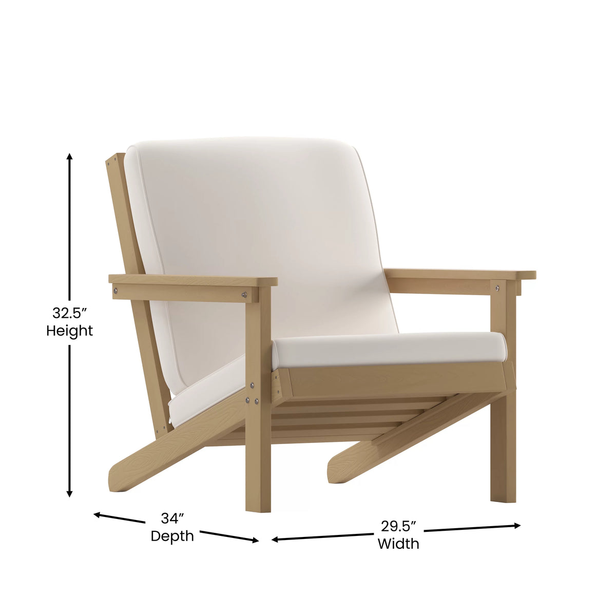 All-Weather Poly Resin Adirondack Chair with Cushions G308903