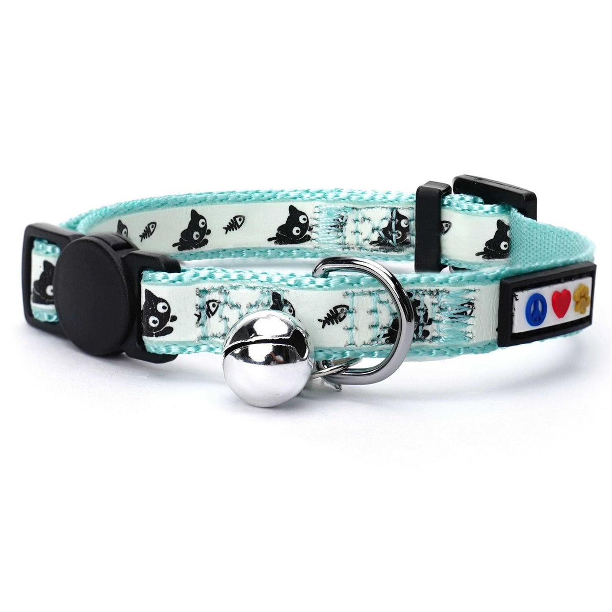 Cat Collar with Safety Buckle and Removable Bell W911934