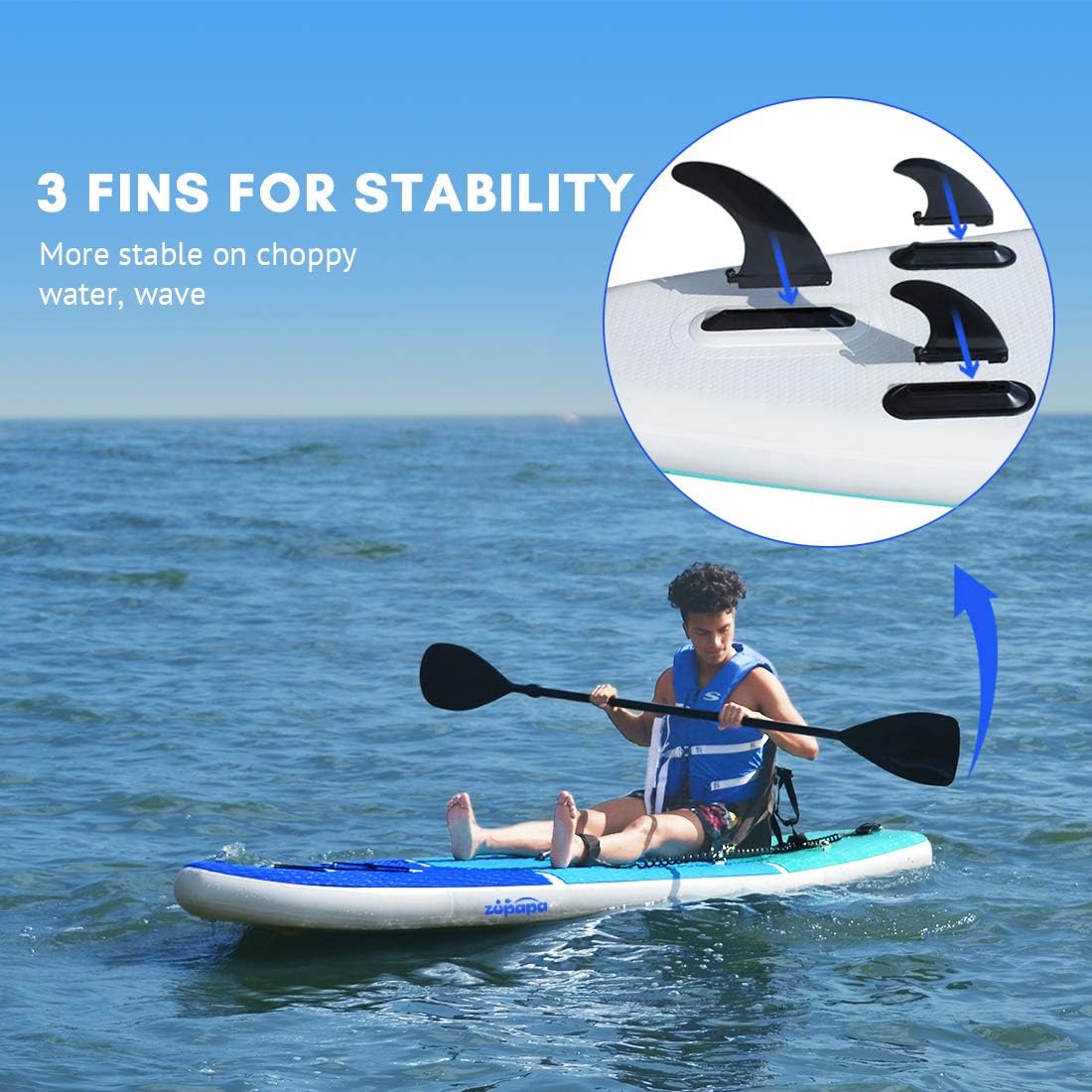 Inflatable Stand Up Paddle Board 6" Thick 11 FT Kayak Convertible V3248