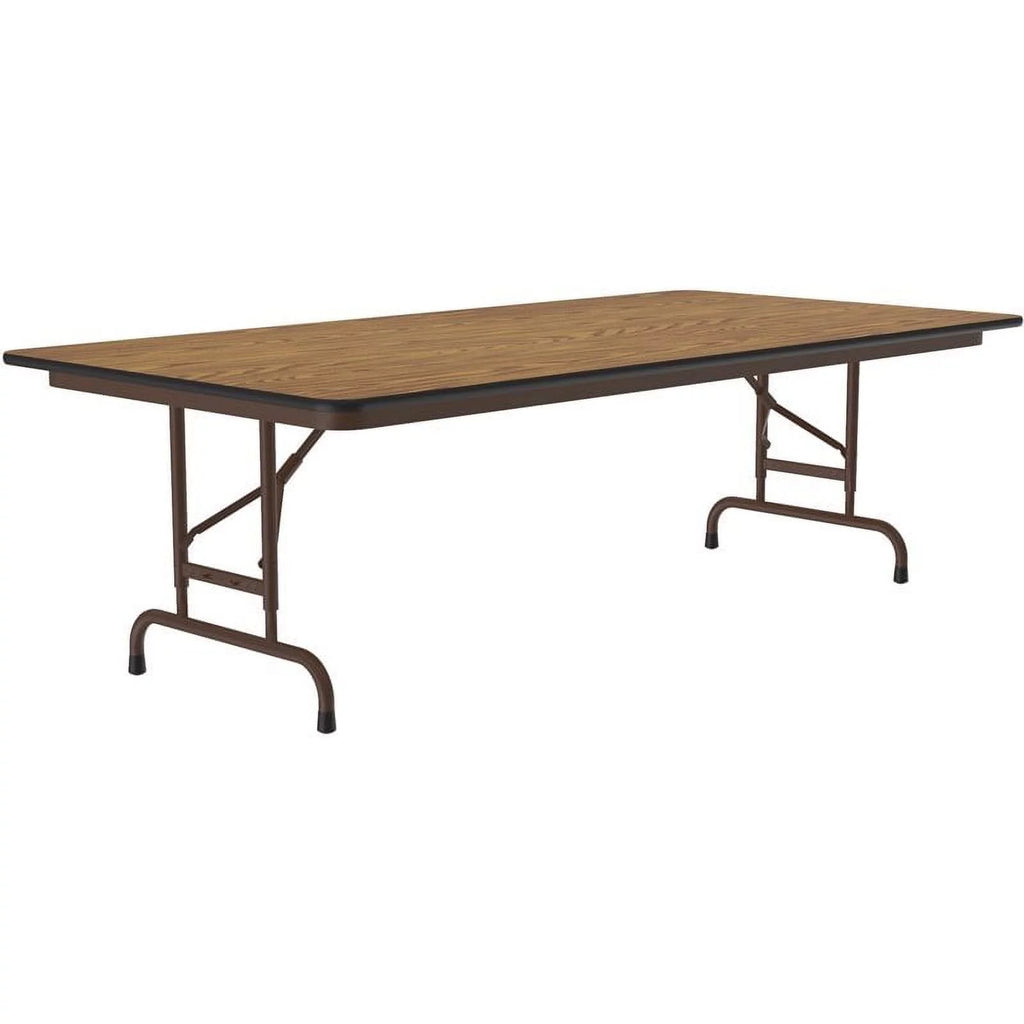 Adjustable Height Folding Table in Medium Oak O60386