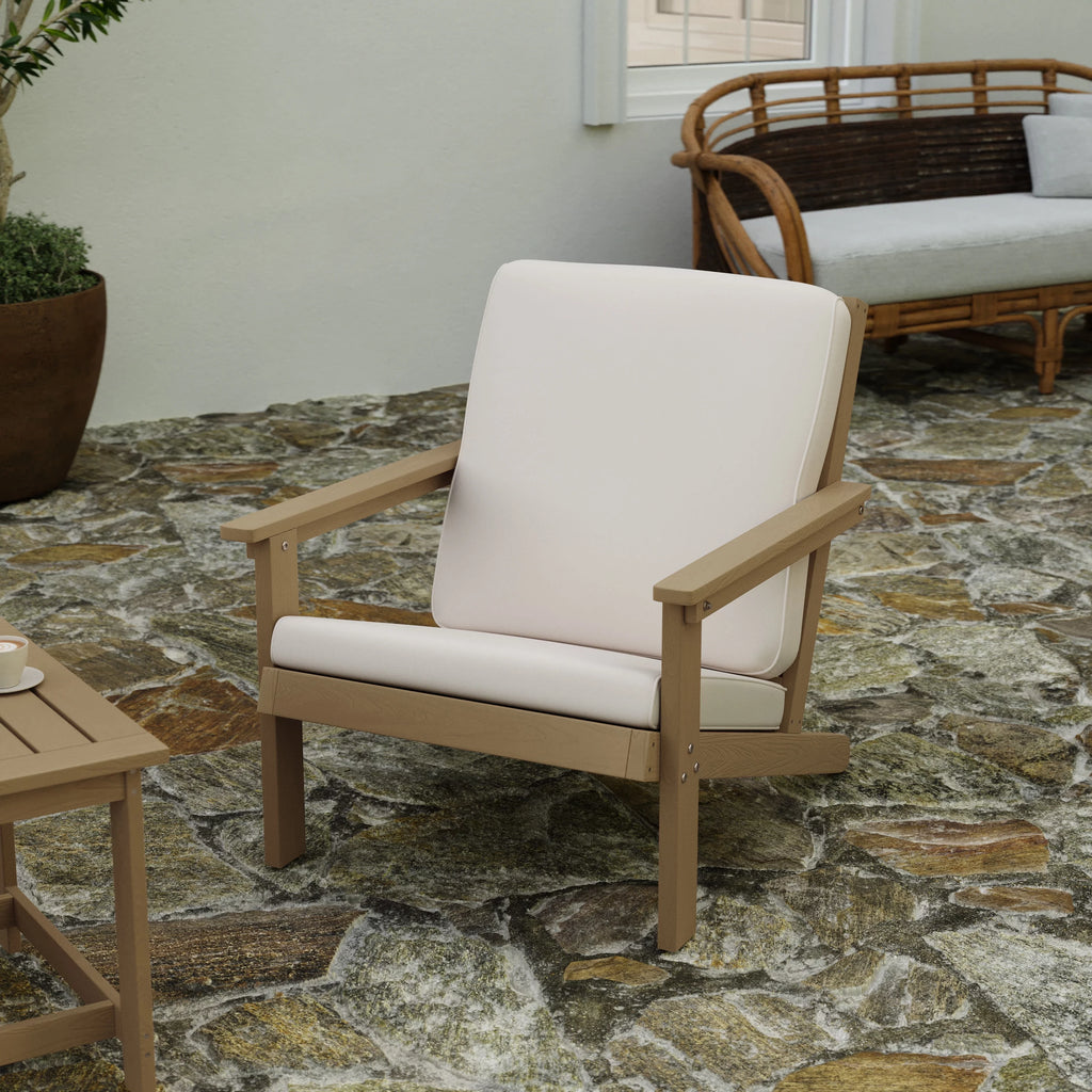 All-Weather Poly Resin Adirondack Chair with Cushions G308903