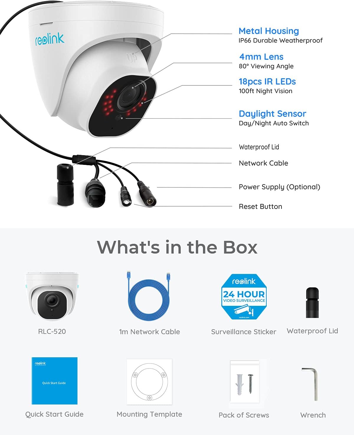 5MP PoE Dome Security Cameras (Pack of 2) C5383