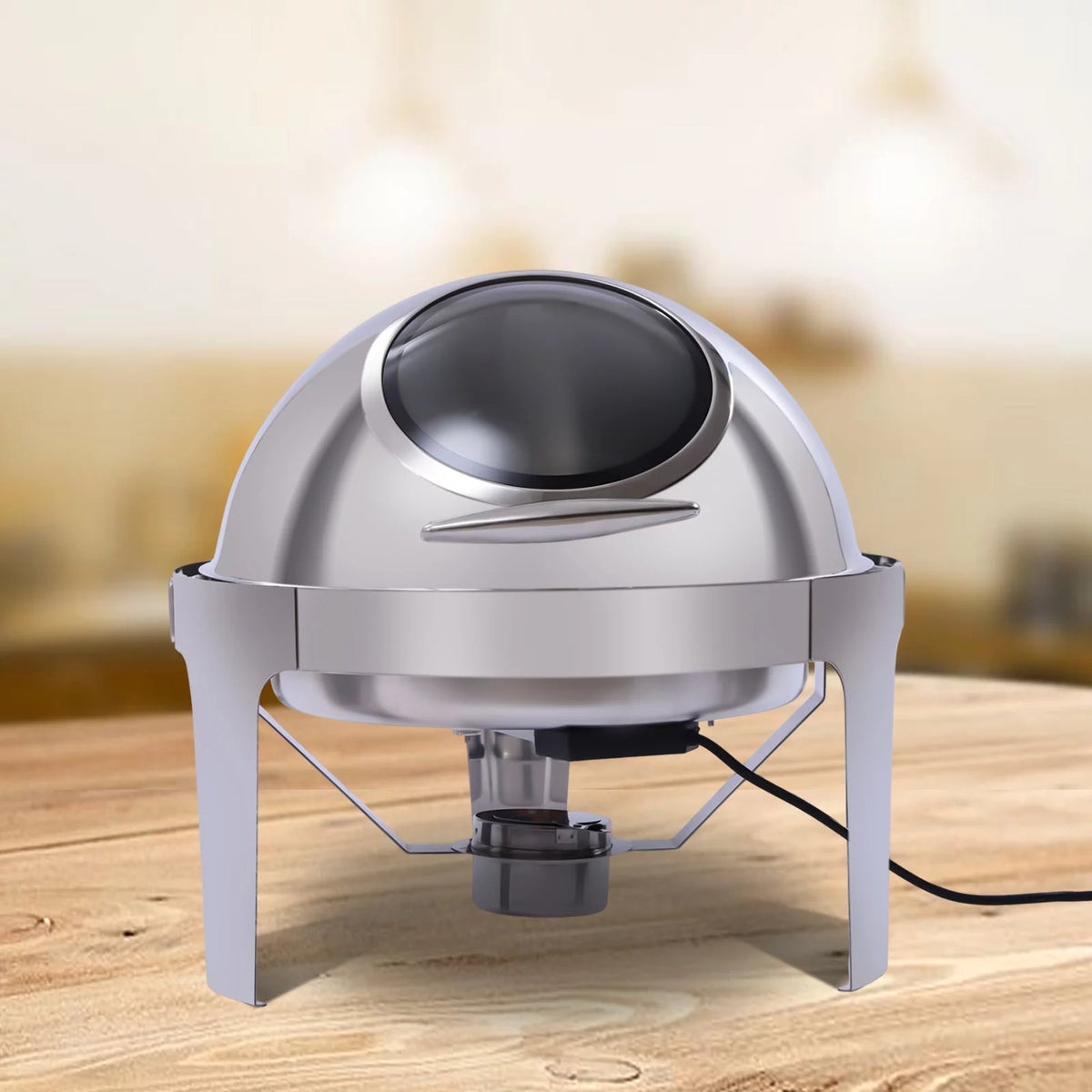 6L Round Chafing Dish with Glass Lid C249
