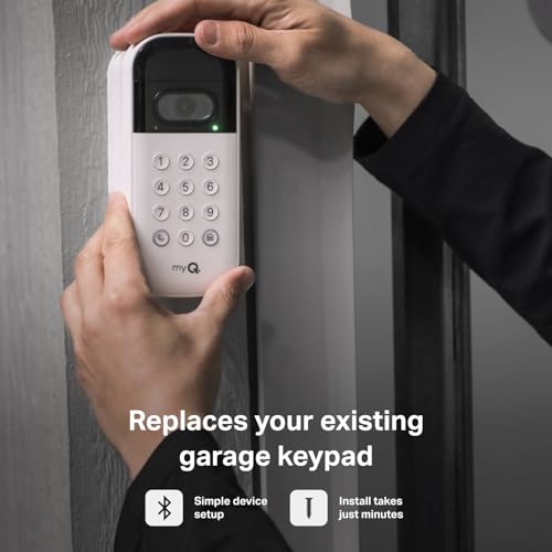 White Smart Garage Door Video Keypad with Wide-Angle Camera R61205