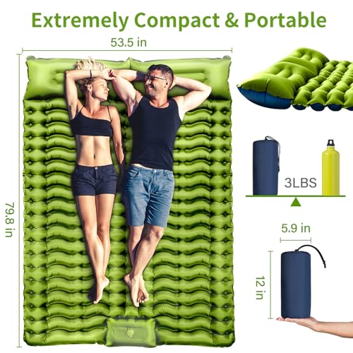 Self Inflating 4" Double Sleeping Pad with Pillow J4703