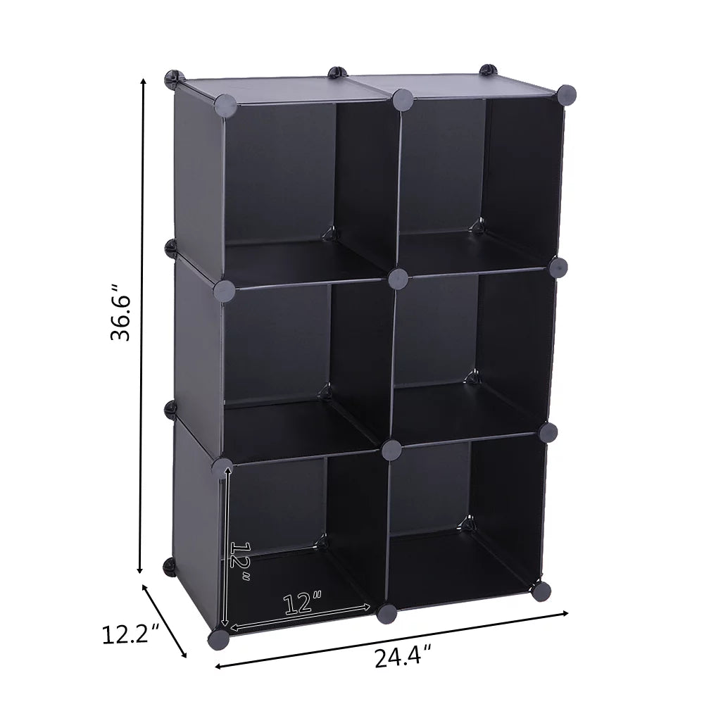 Black 6 Cube Storage Shelves E589817