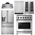 30 Propane Gas Range, Range Hood, Refrigerator with Water and Ice Dispenser, Dishwasher, Wine Cooler Y49779