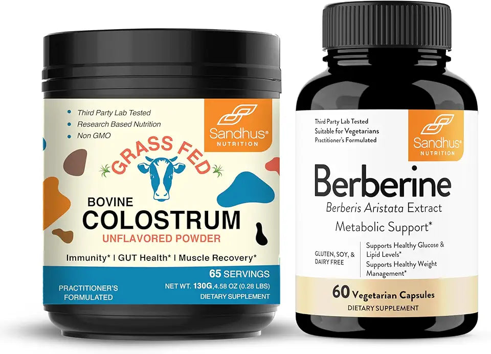 Bovine Colostrum Powder and Berberine HCL 500mg Capsules B539898