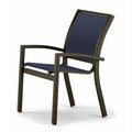 Stacking Patio Dining Chair Textured Beachwood Navy W2703