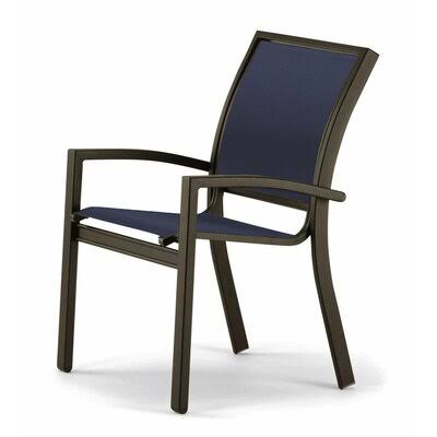 Stacking Patio Dining Chair Textured Beachwood Navy W2703