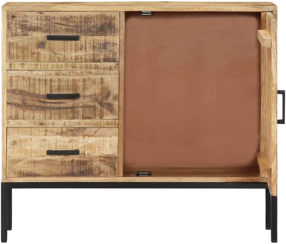Solid Mango Wood Sideboard with Drawer Storage W472372