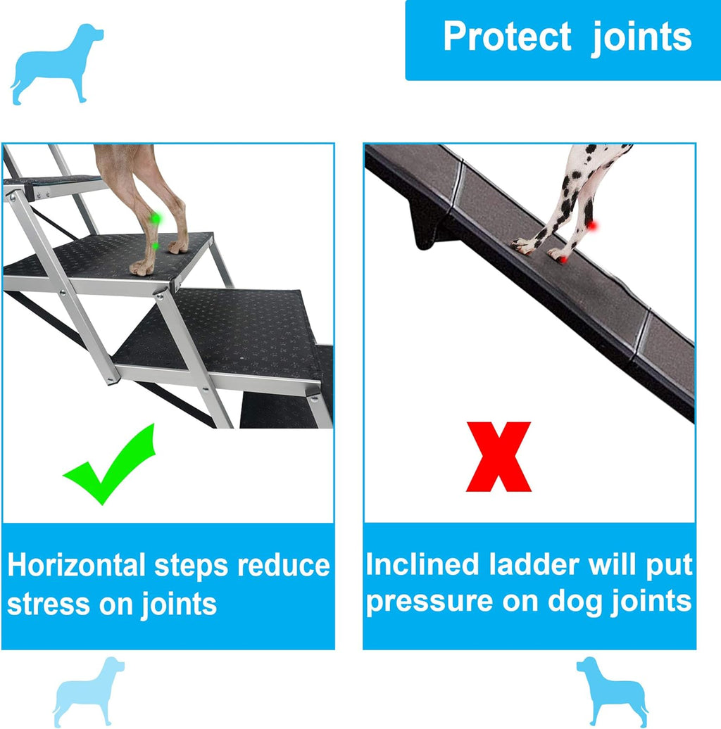 Lightweight Aluminum Foldable Pet Ladder Ramp with Nonslip Surface G327152