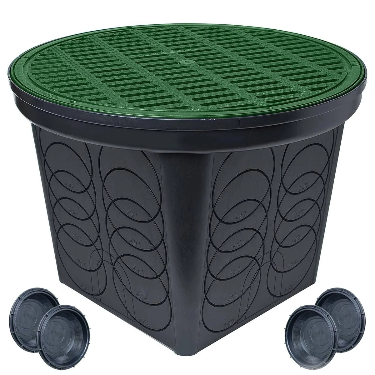 20x22 Round Catch Basin with Green Grate Kit T31857