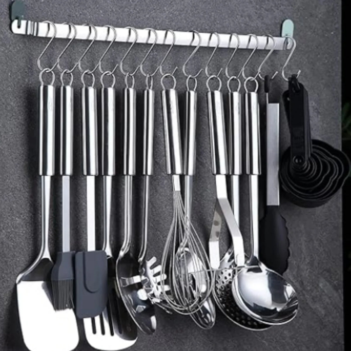 38 Piece Stainless Steel Kitchen Utensil Set with Utensil Holder Rack P36121