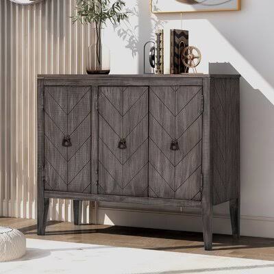 3 Door Accent Cabinet Gray W598