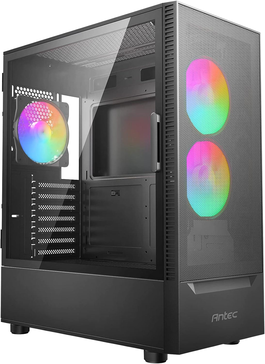 ATX Mid-Tower Case with Tempered Glass Side Panel, Black, Pack of 2 D78532