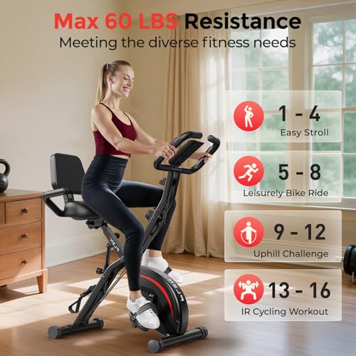 5 IN 1 Folding Exercise Bike with 6.6 LBS Flywheel Y4585