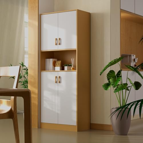 70" Tall Freestanding Wooden Kitchen Pantry Cabinet with Doors F551179