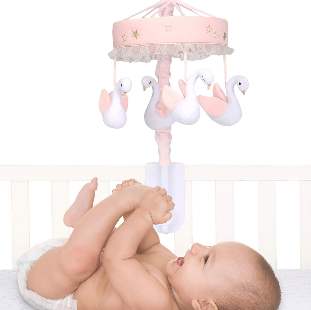 Pink/White Musical Baby Crib Mobile Y171994