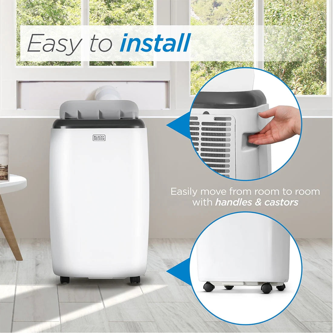 5,000 BTU Portable Air Conditioner with Remote Control, White J397