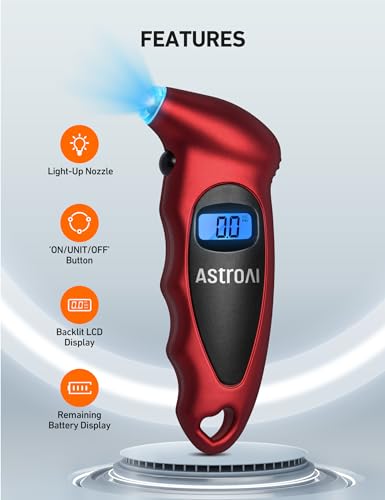 Tire Pressure Gauge Digital 0-150PSI with Backlight LCD and Presta Valve Adaptor P943911