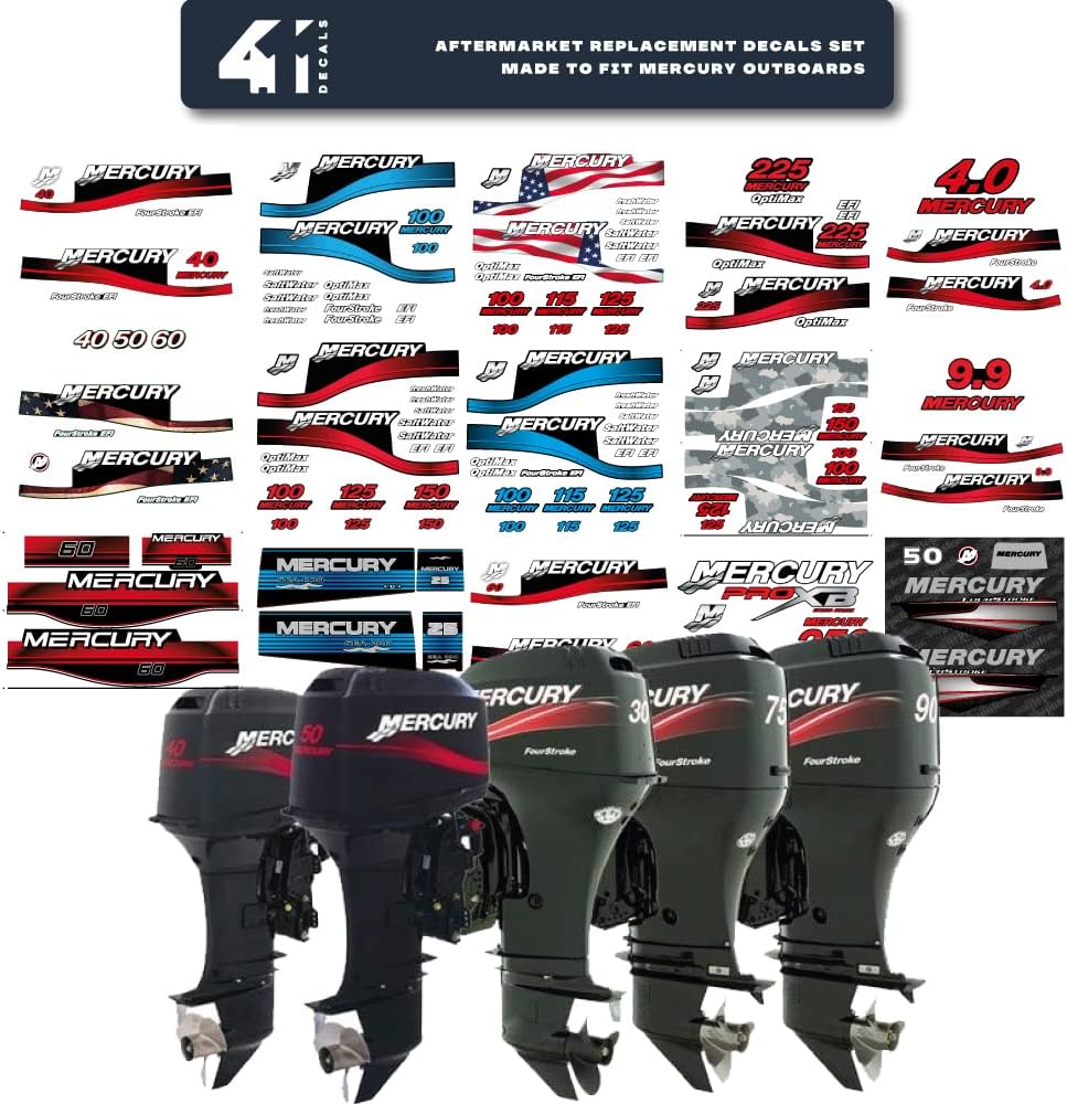 Aftermarket Replacement Outboard Decal Set Pack of 2 I78898