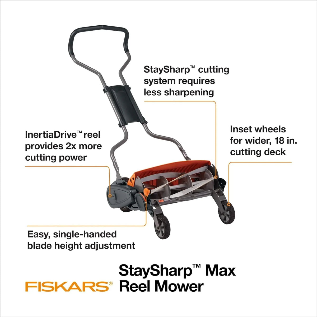 18-inch 5-Blade Push Reel Lawn Mower X422