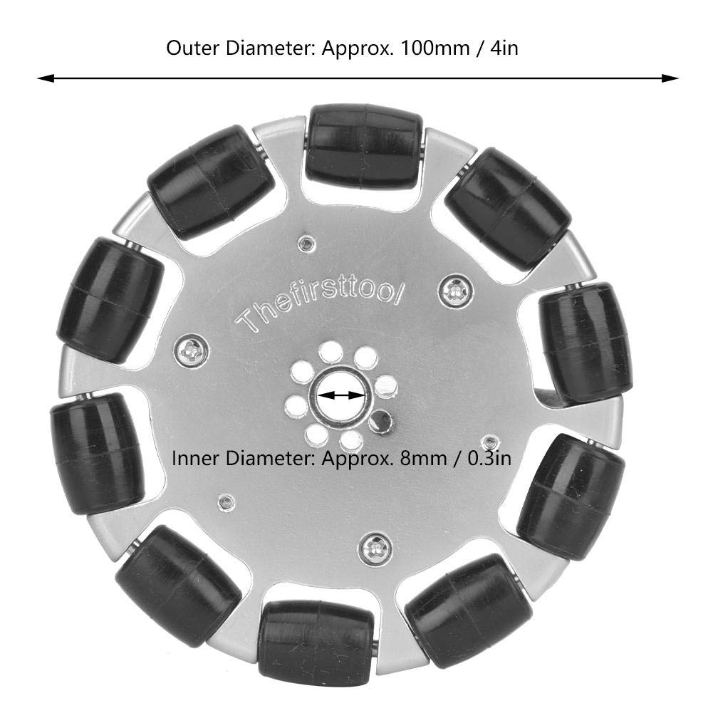 2Pcs 4 Inches Omnidirectional Wheel Set with Assembly Pad U462