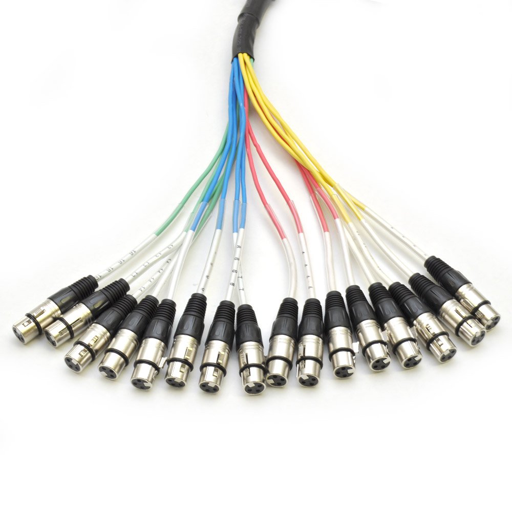 8 Channel 15' XLR Female to 1/4 TRS Snake Cable M11651