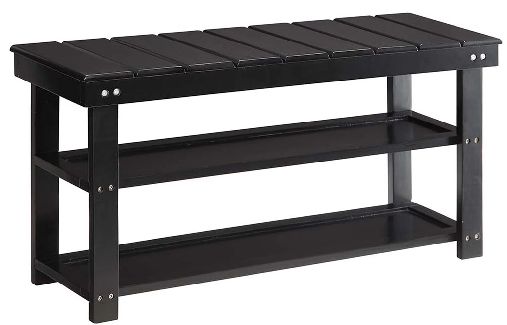 Black Utility Mudroom Bench R417