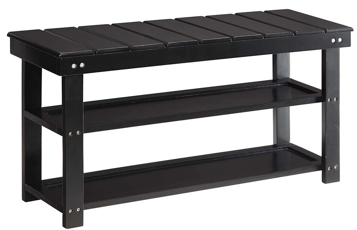 Black Utility Mudroom Bench R417