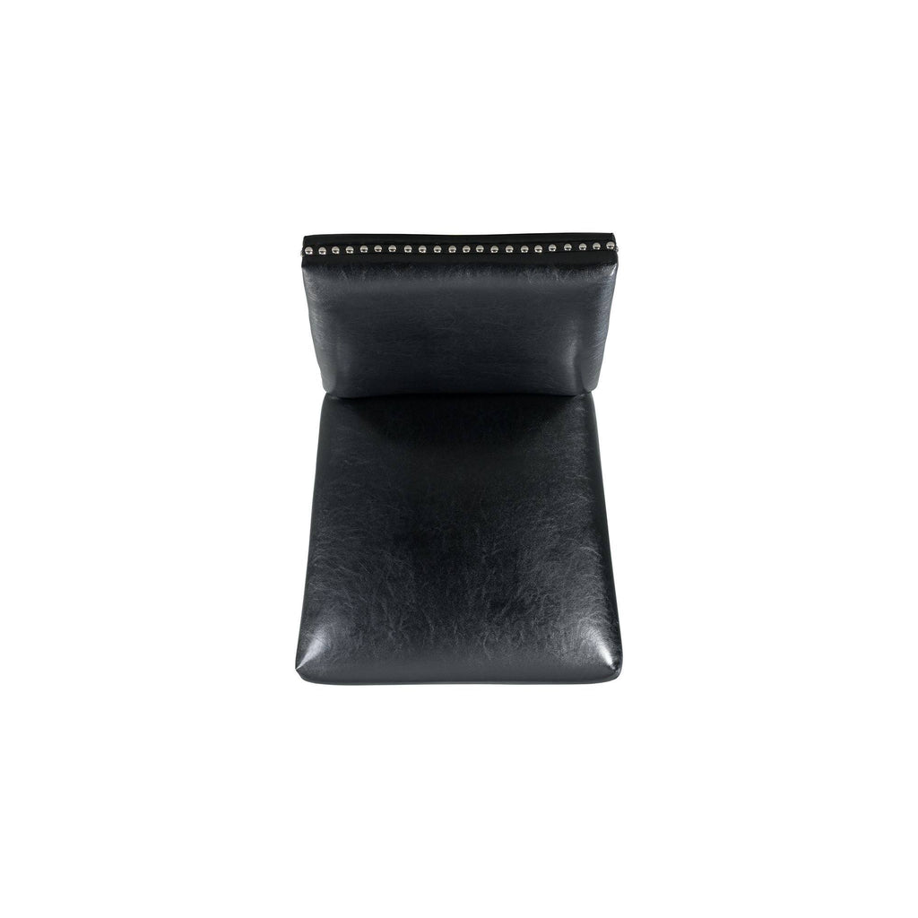 Black Faux Leather Side Chair Set V884