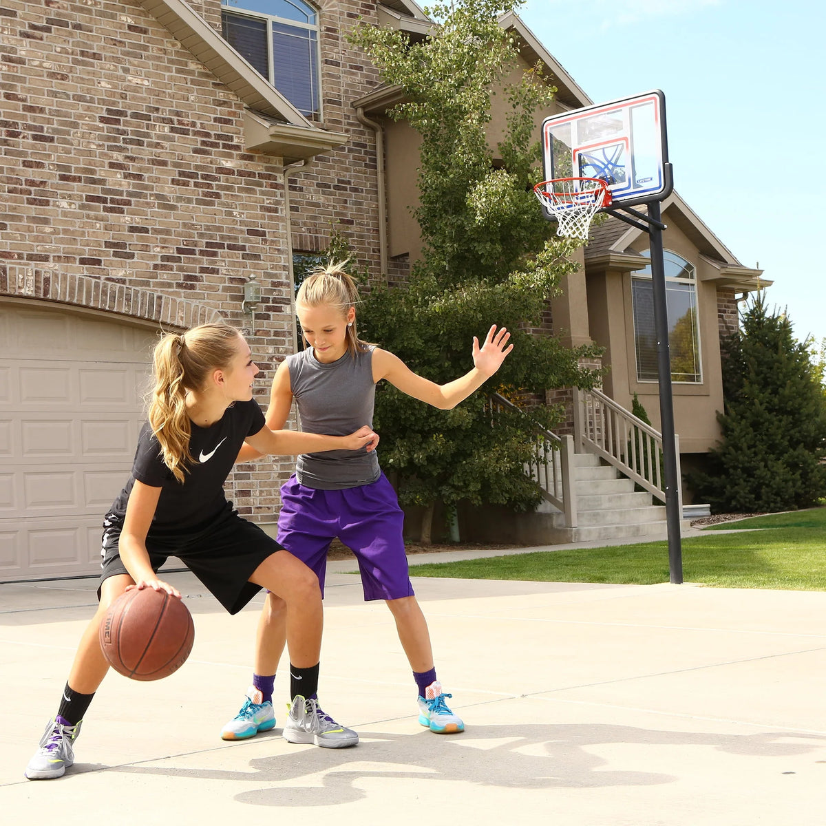 Adjustable Inground Basketball Hoop 44 inch Polycarbonate N6682