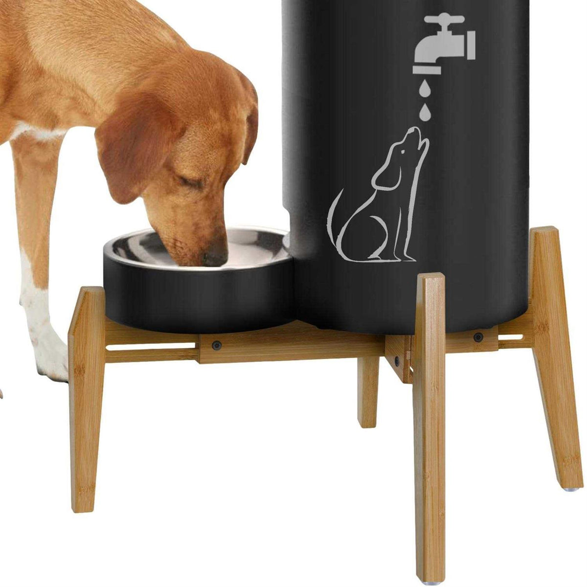 Dog Water and Food Dispensers Stand W998