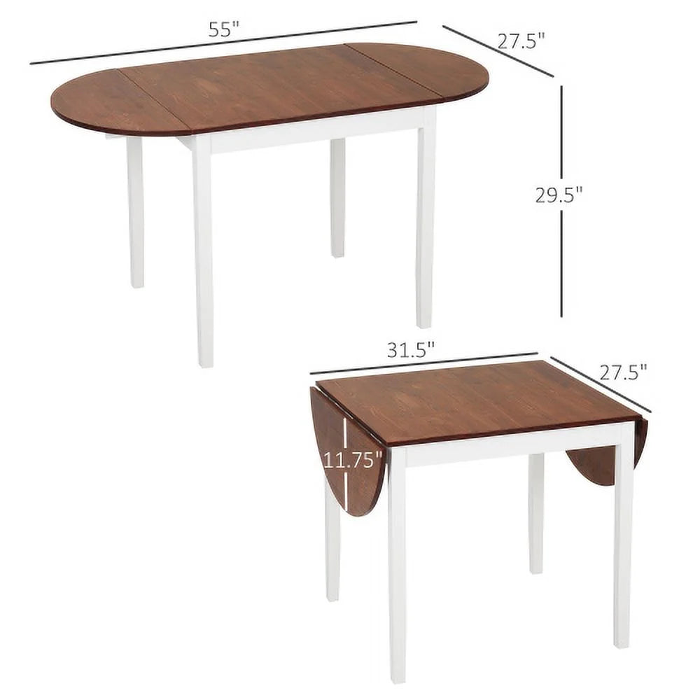 Brown Drop Leaf Solid Wood Dining Table B335036