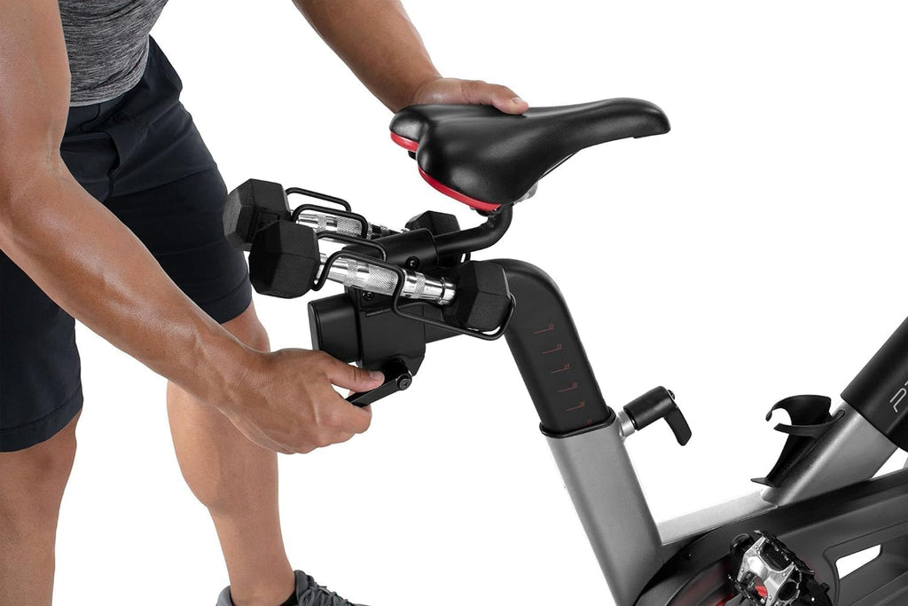 22” HD Touchscreen Exercise Bike with 24 resistance levels, Two 3 lb dumbbells, Black U329128