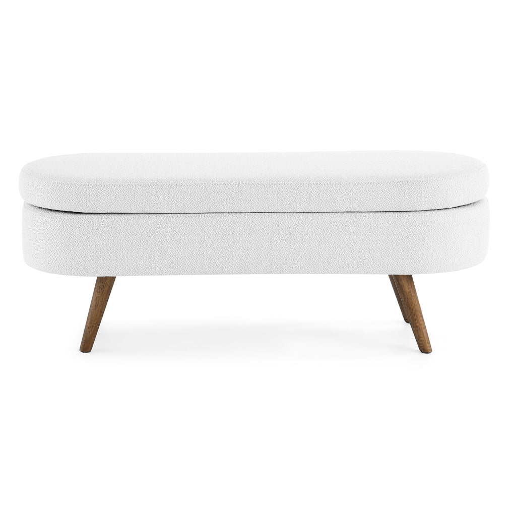 Oval Storage Bench with Rubber Wood Legs C3363